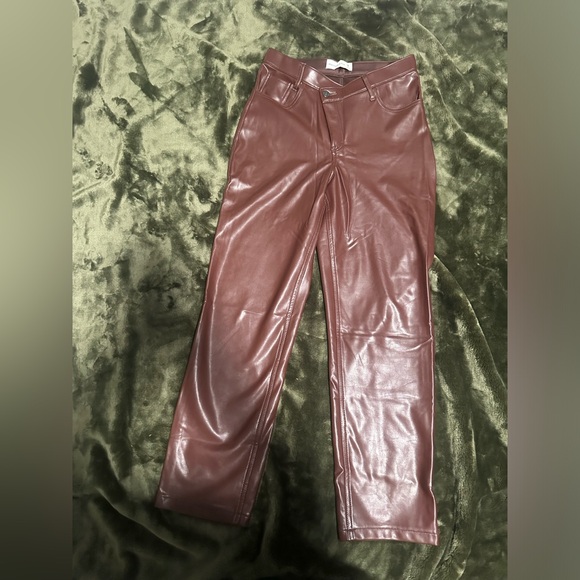 Abercrombie Vegan Leather cross-waist dad pants - Picture 5 of 5